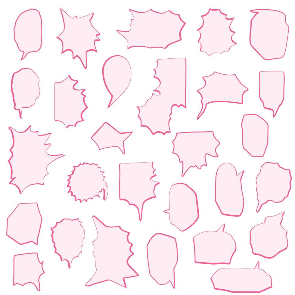 Hand drawn speech bubble doodle collection vector