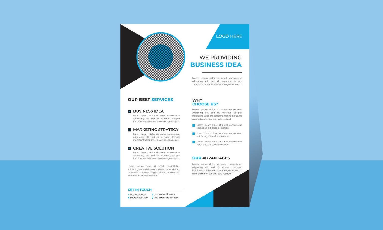 Business Flyer, Corporate, Agency, Creative, Marketing,Template, Print, A4, Vector