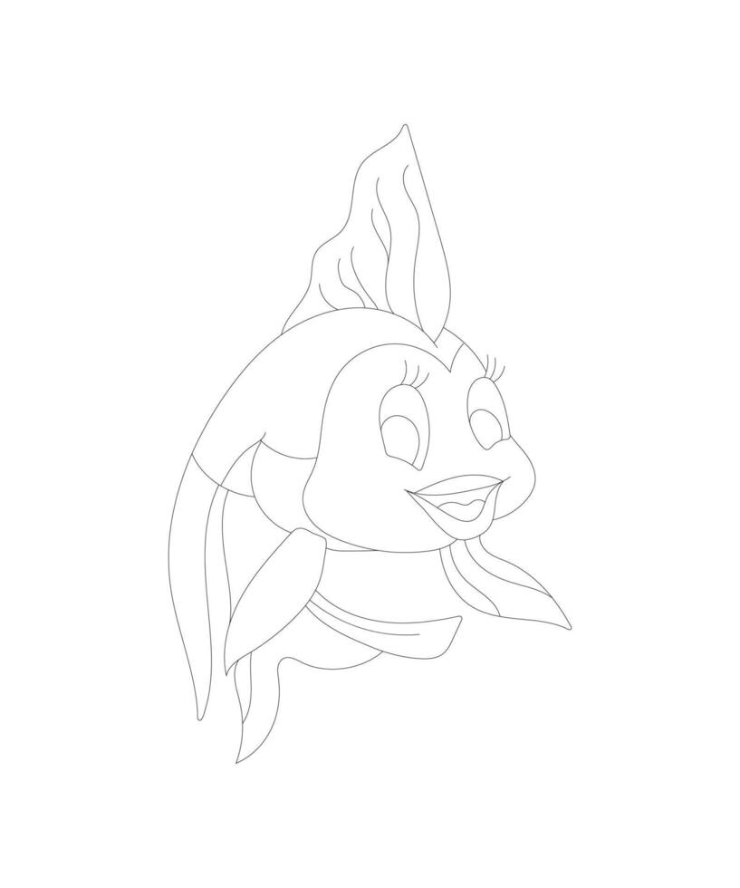 pescado para colorear página para niños vector gratis