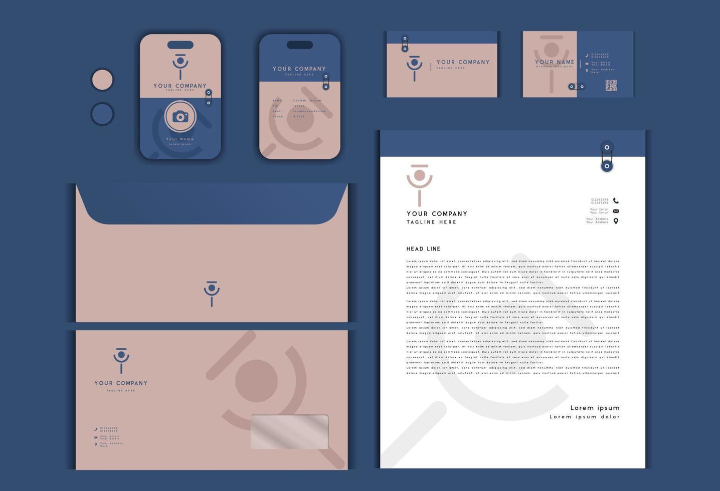 corporate stationary design, business stationary set vector