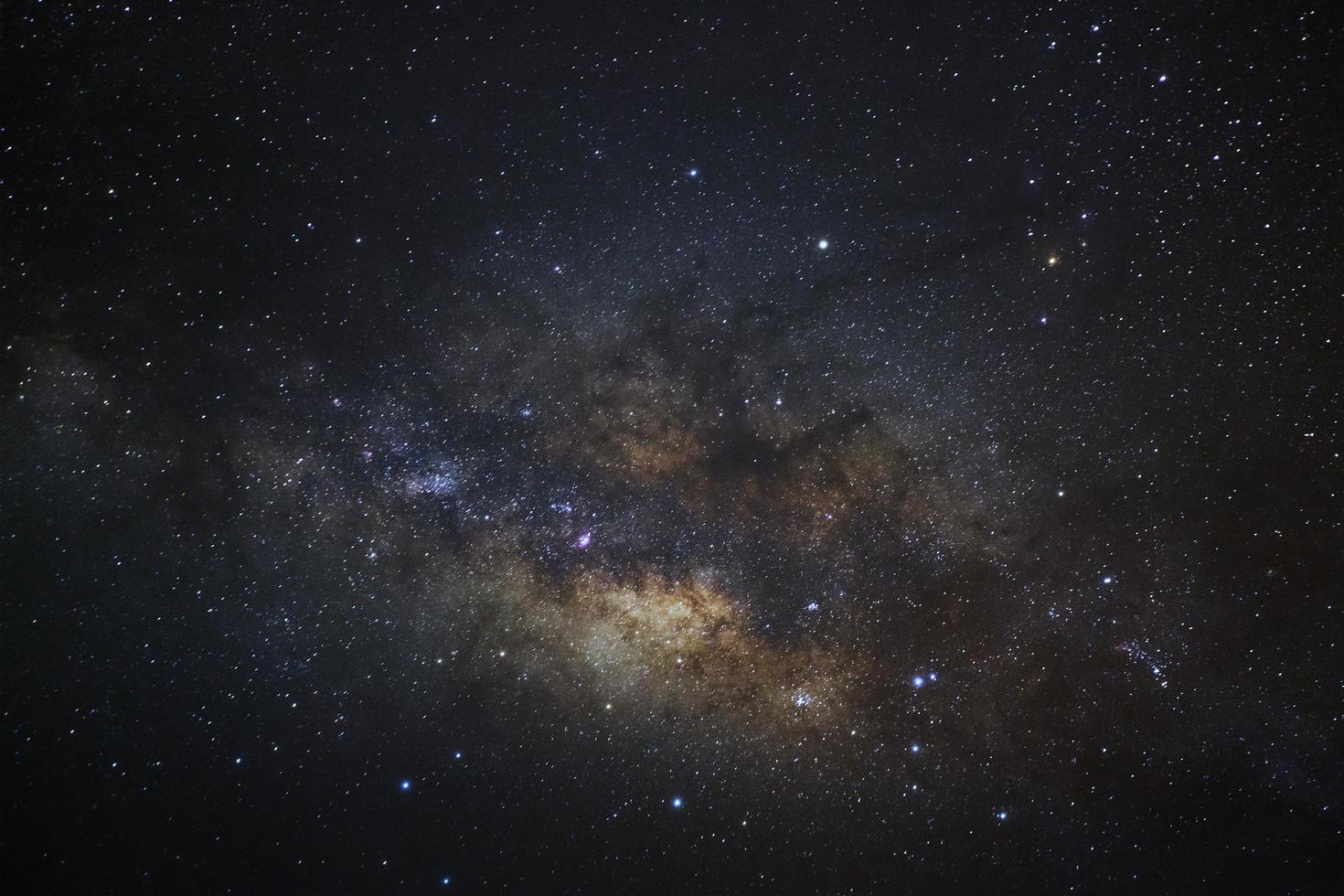 Milky way galaxy with stars and space dust in the universe, Long exposure photograph. with grain photo