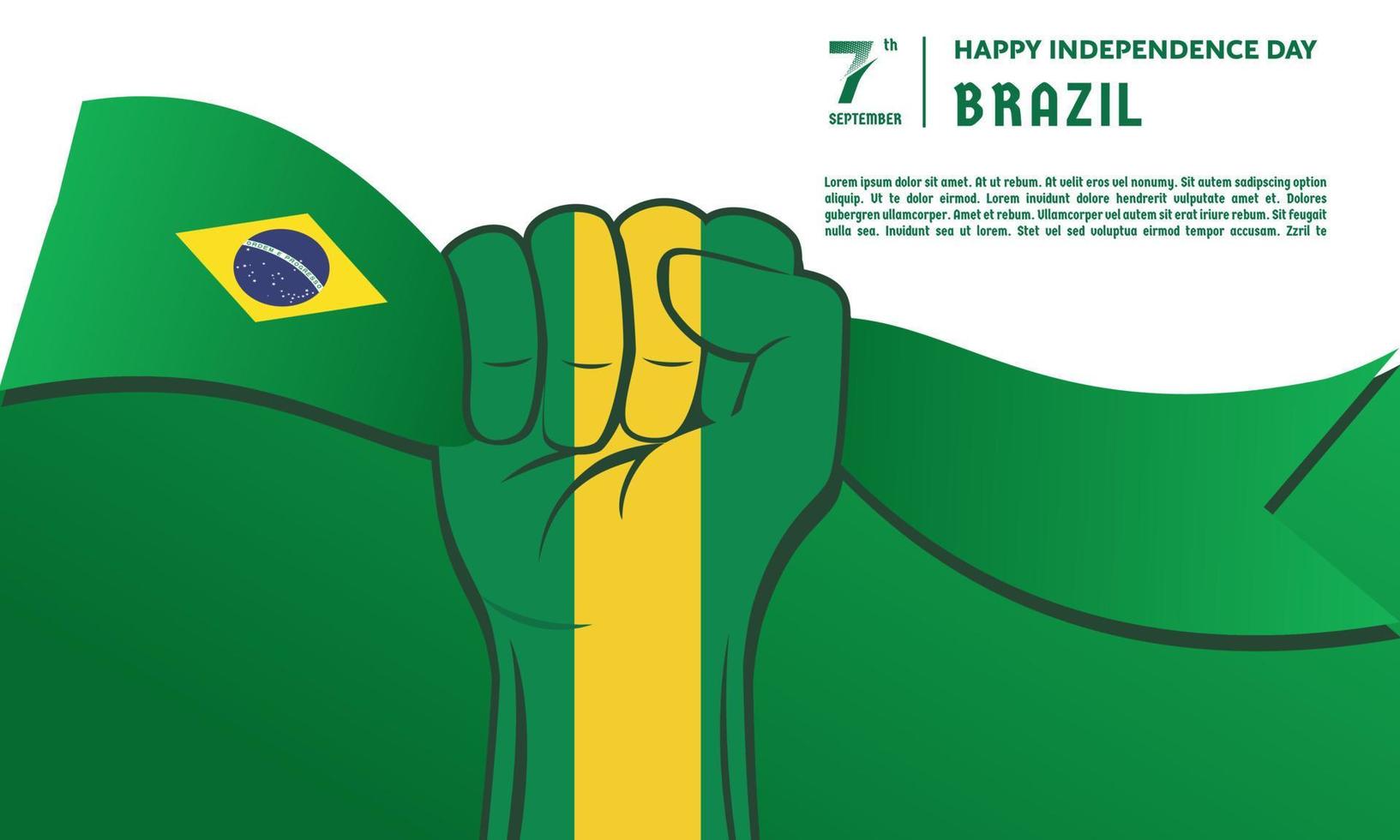 Vector Illustration Independence day of Brazil. Greeting Card Background