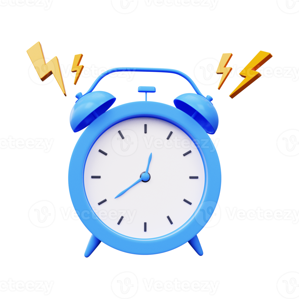 Alarm clock icon. 3d render png