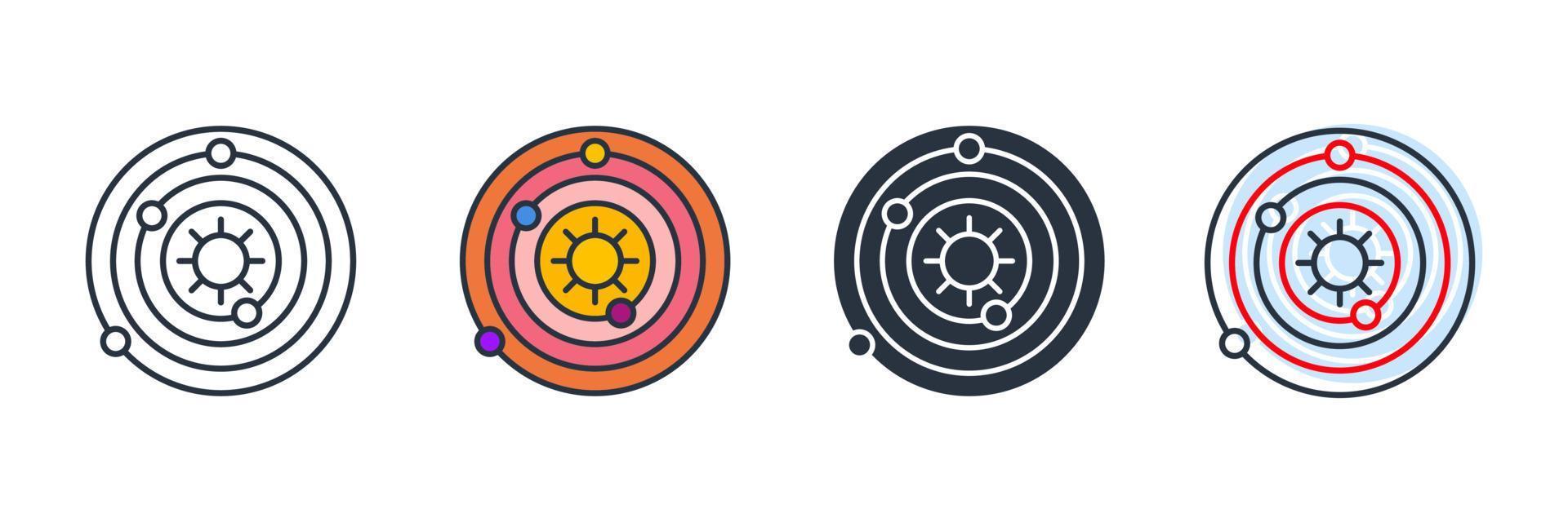 astrophysics icon logo vector illustration. Milky way symbol template for graphic and web design collection