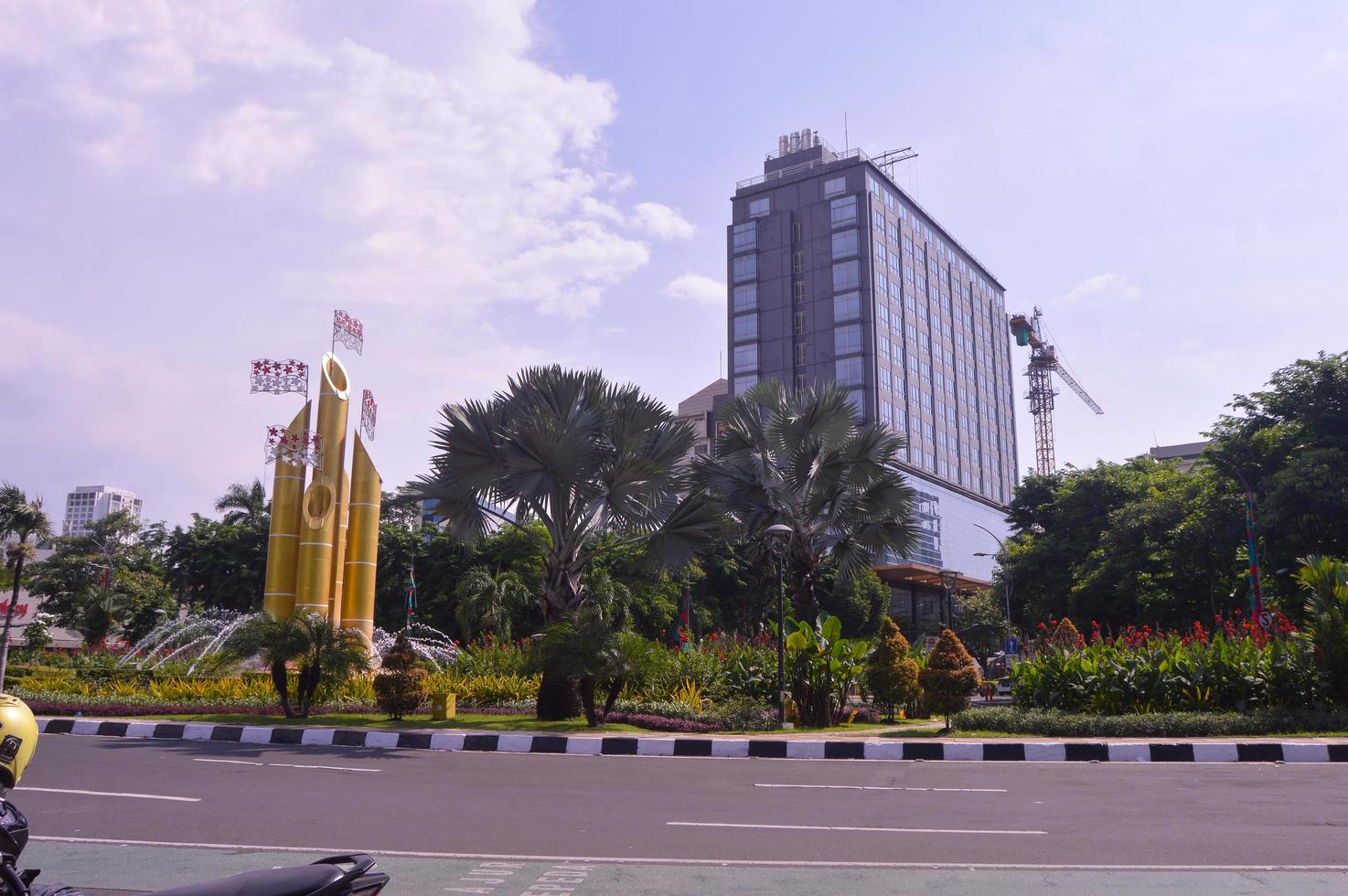 Surabaya, Indonesia, 2022 - monumen bambu runcing The pointed bamboo monument  building is located at the intersection of the Surabaya city highway. photo