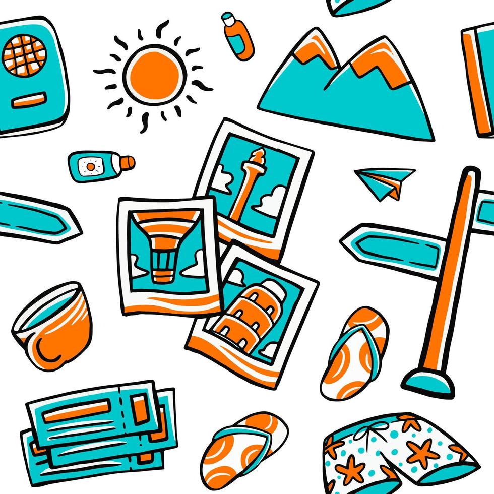 Travel Seamless Pattern vector