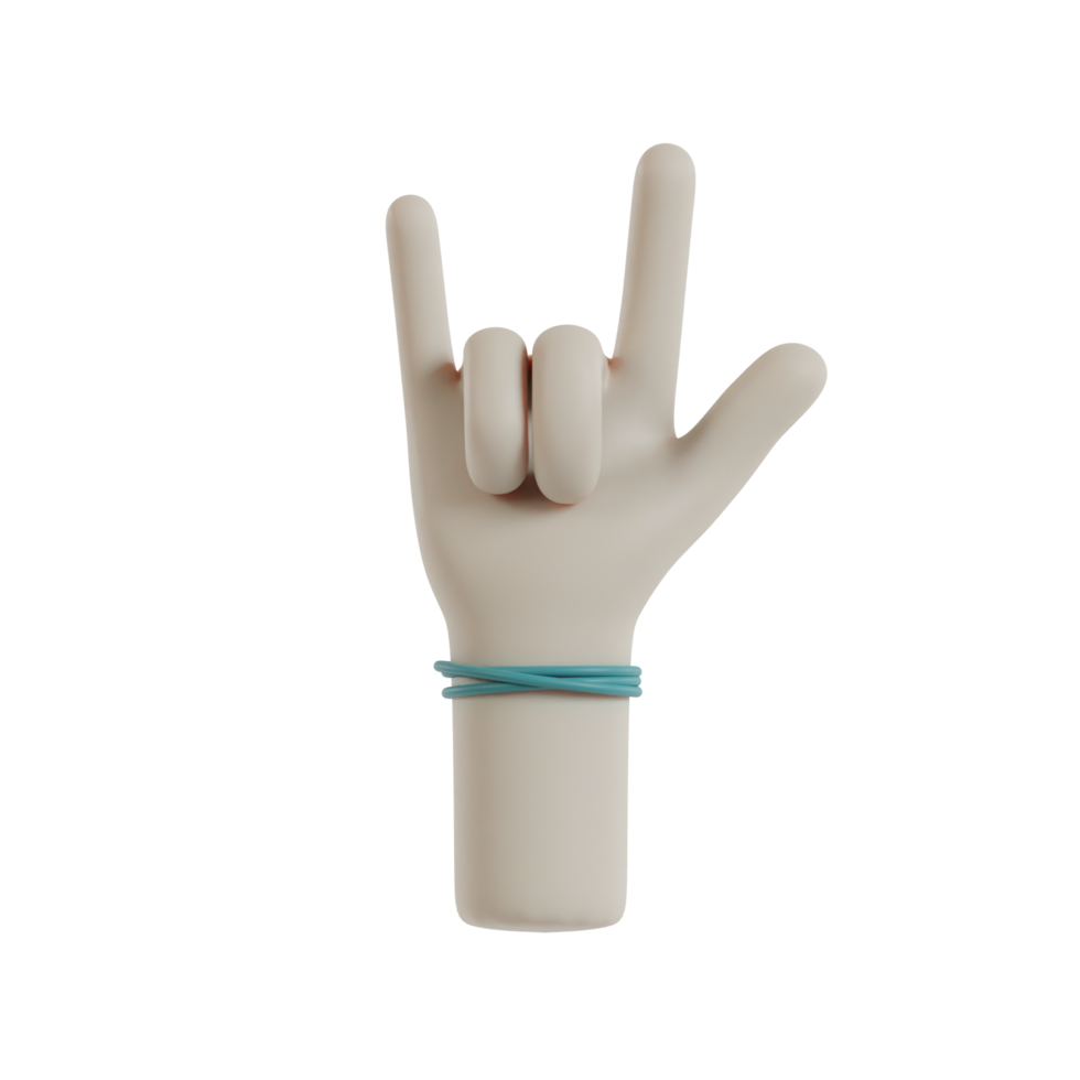 3D Isolated Hand Movements Wearing Bracelets png