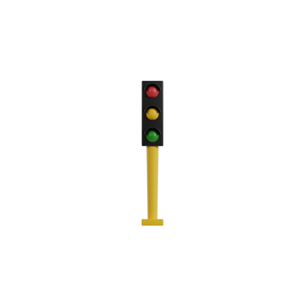 3D Isolated Traffic Light png