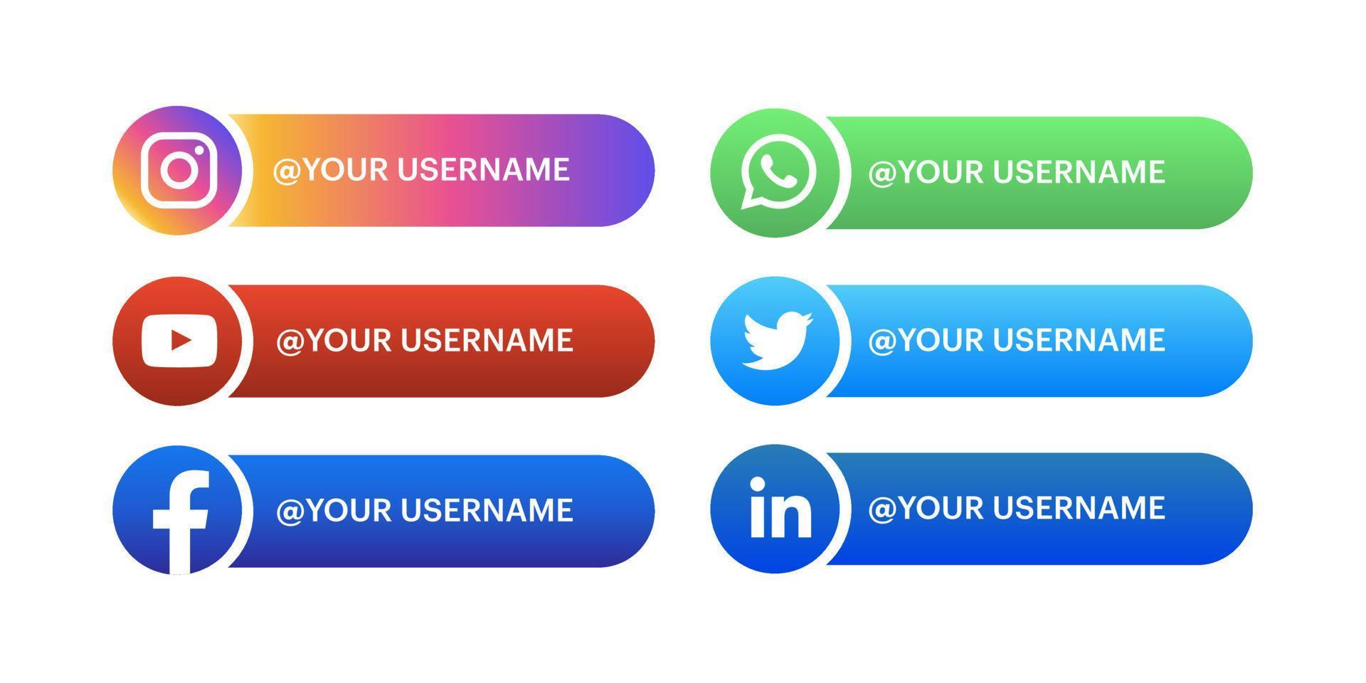 Social Media Lower Third on White Background vector