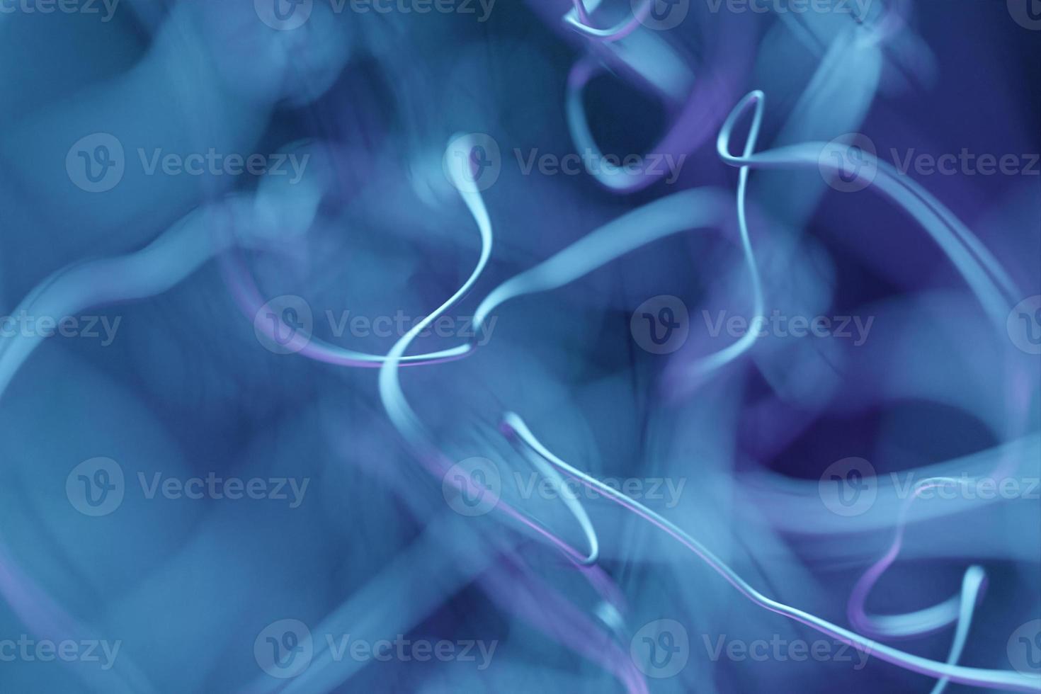 3d illustration chaotic blue lines spread in different directions on a black background photo