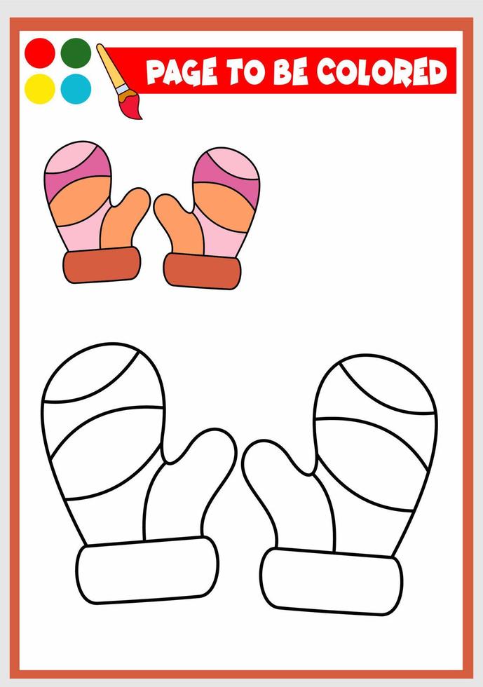 coloring book for kids. gloves vector
