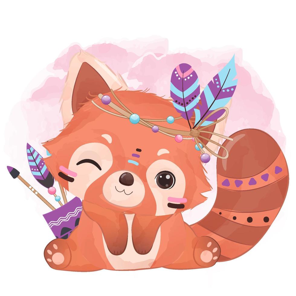 Tribal Series Little Red Panda vector