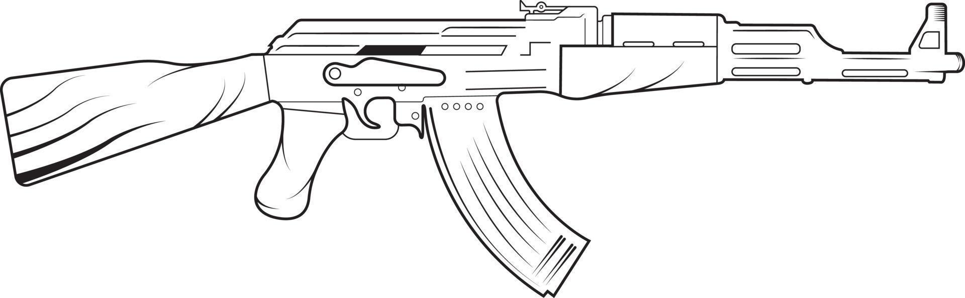 fusil de asalto ak47 vector