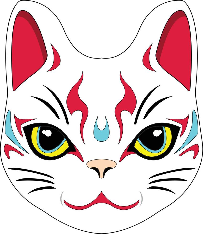 neko mask illustration 12000306 Vector Art at Vecteezy