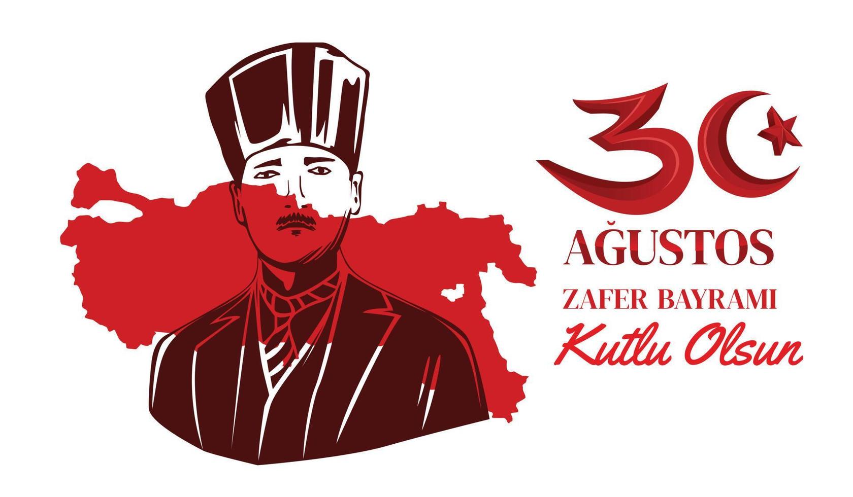 special design template for turkish independence zafer bayrami vector