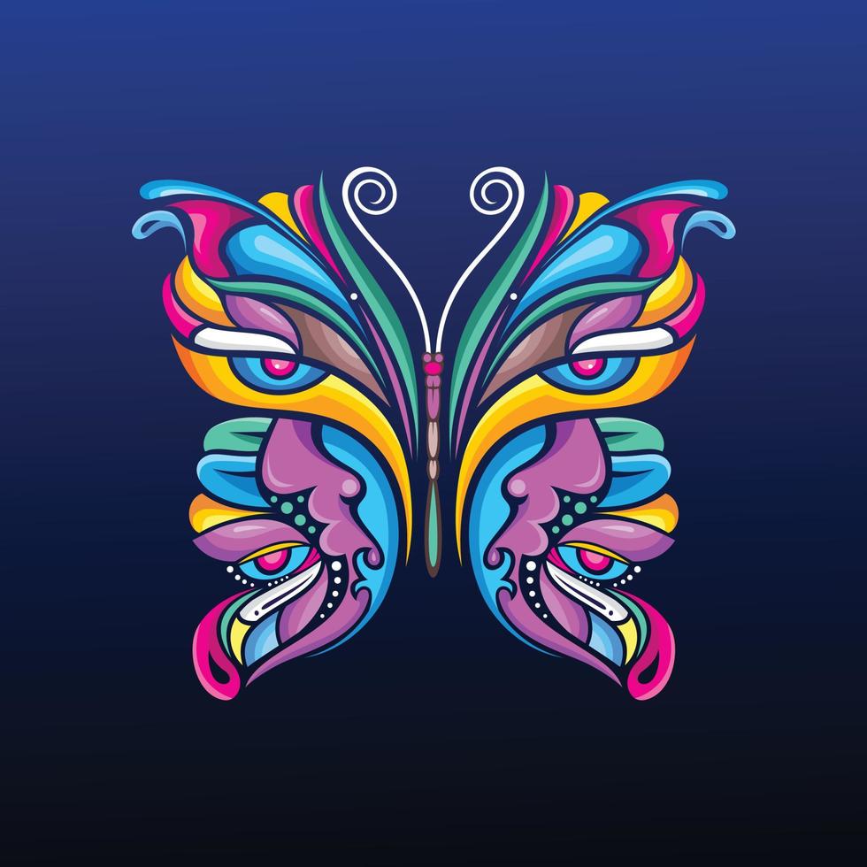 Butterfly art illustration with colorful vector design