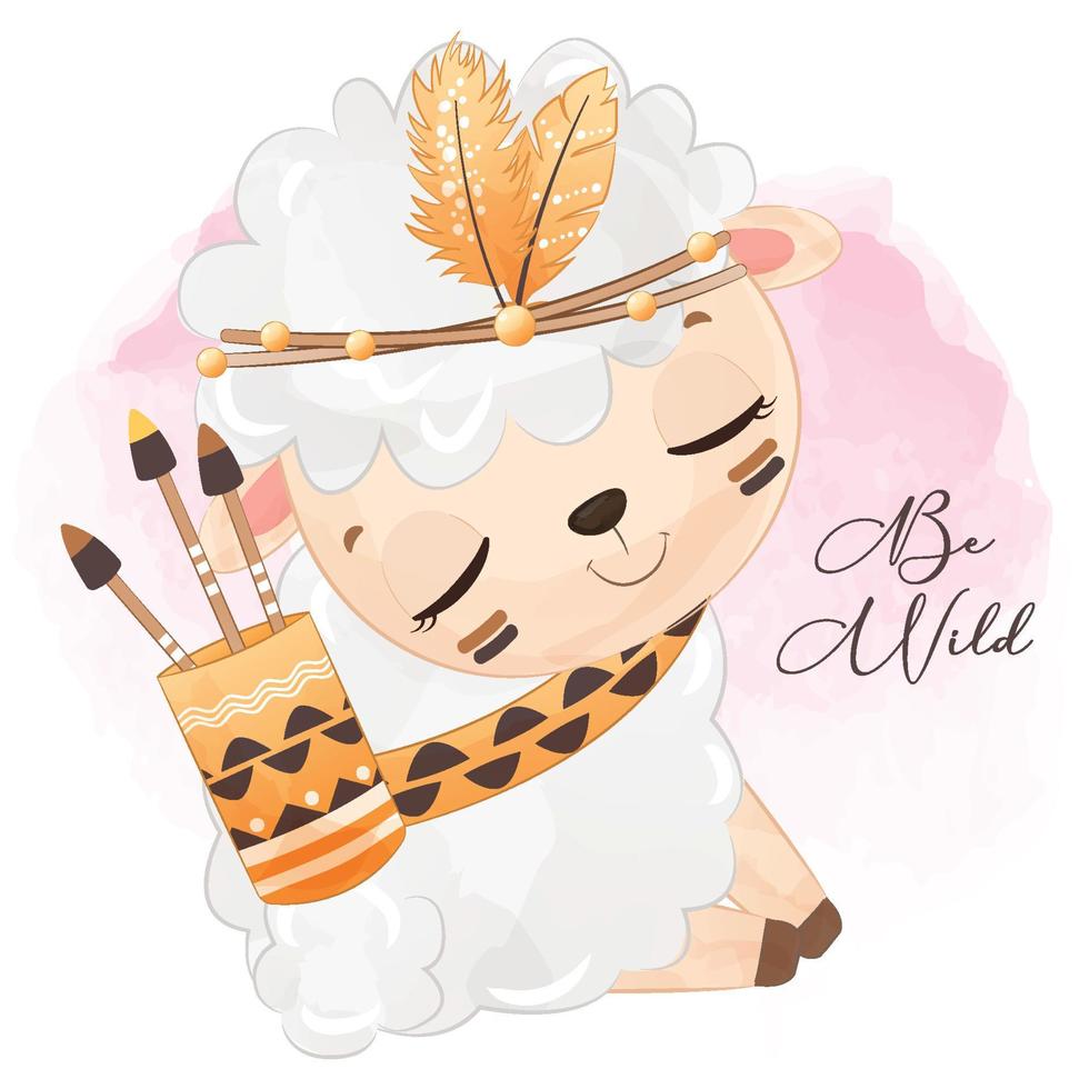 Tribal Series Little Sheep Illustration vector