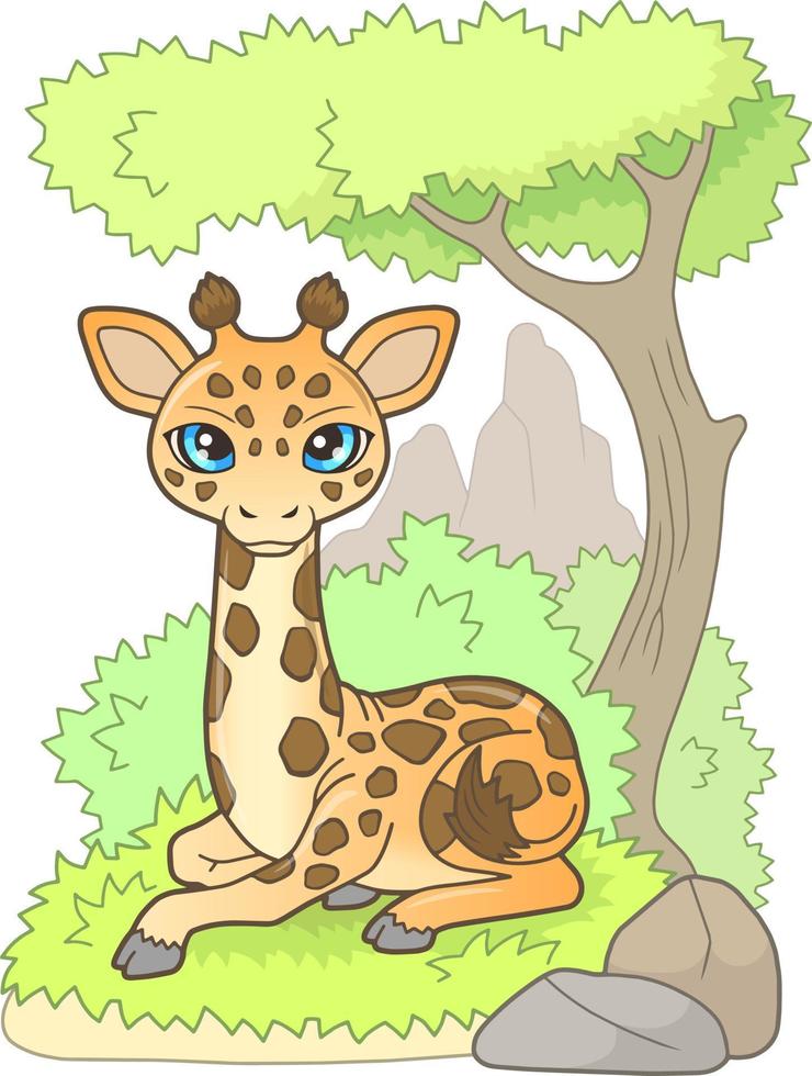 little cute giraffe vector