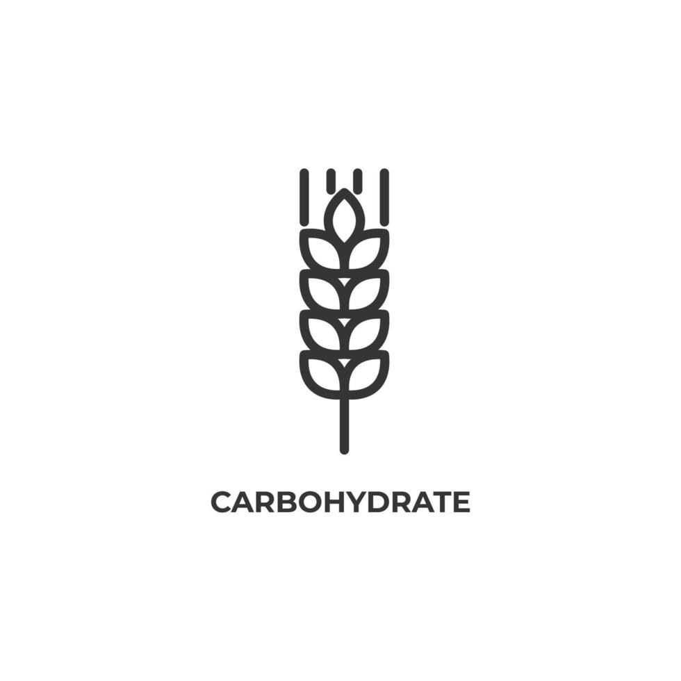 Vector sign of carbohydrate symbol is isolated on a white background. icon color editable.