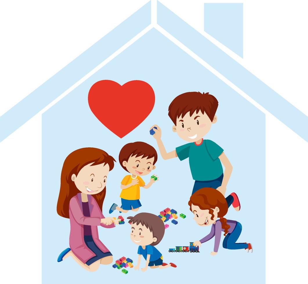 Happy family home icon vector