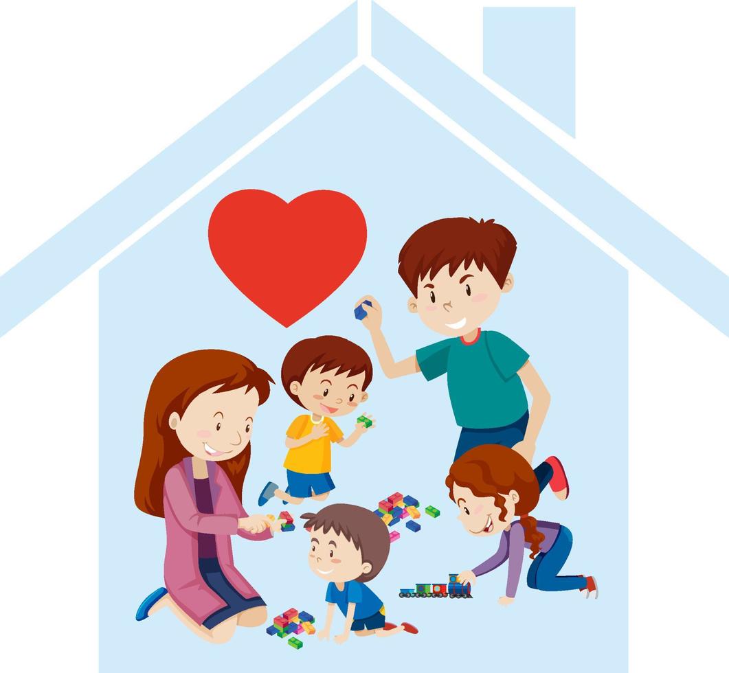 icono de casa de familia feliz vector