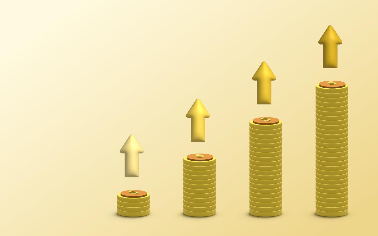 3D Illustration financial management concept and investment, photo