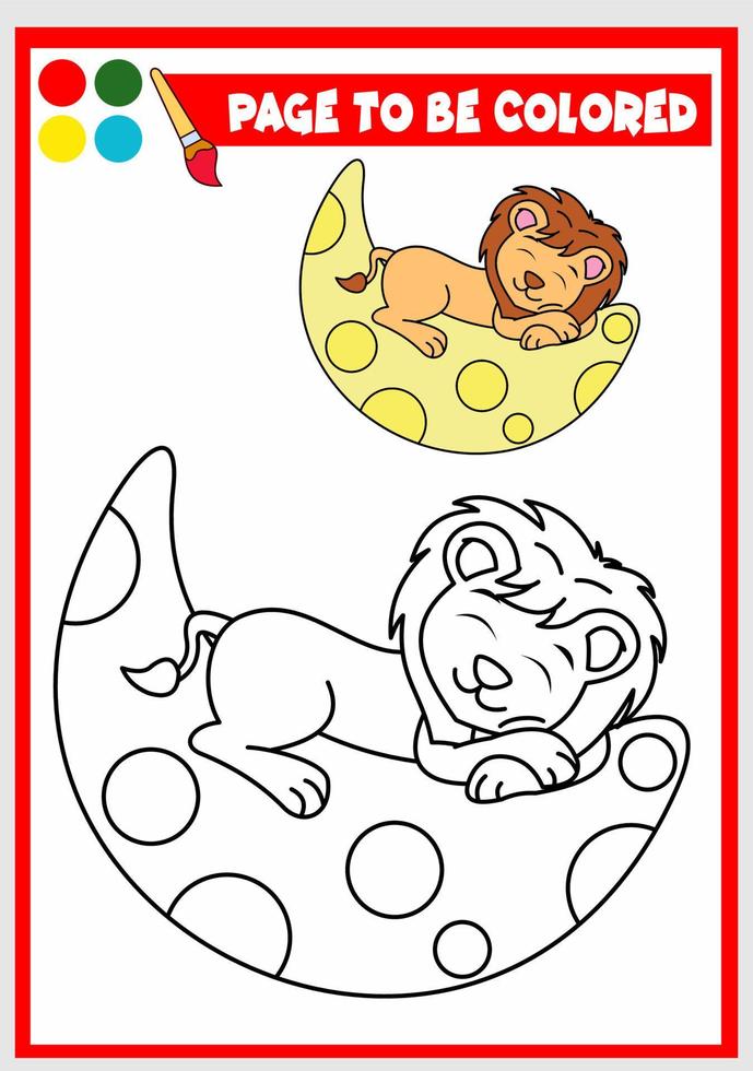 coloring book for kids. lion vector