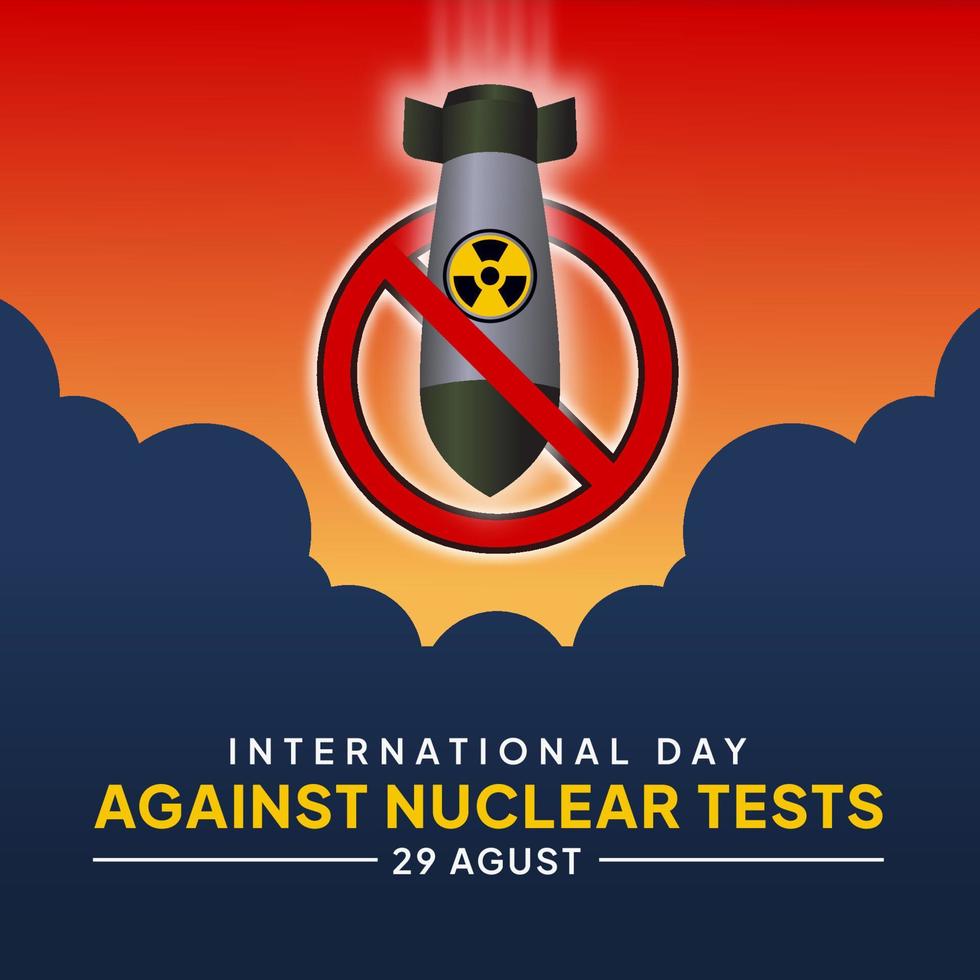 día internacional contra las pruebas nucleares ilustración vectorial vector