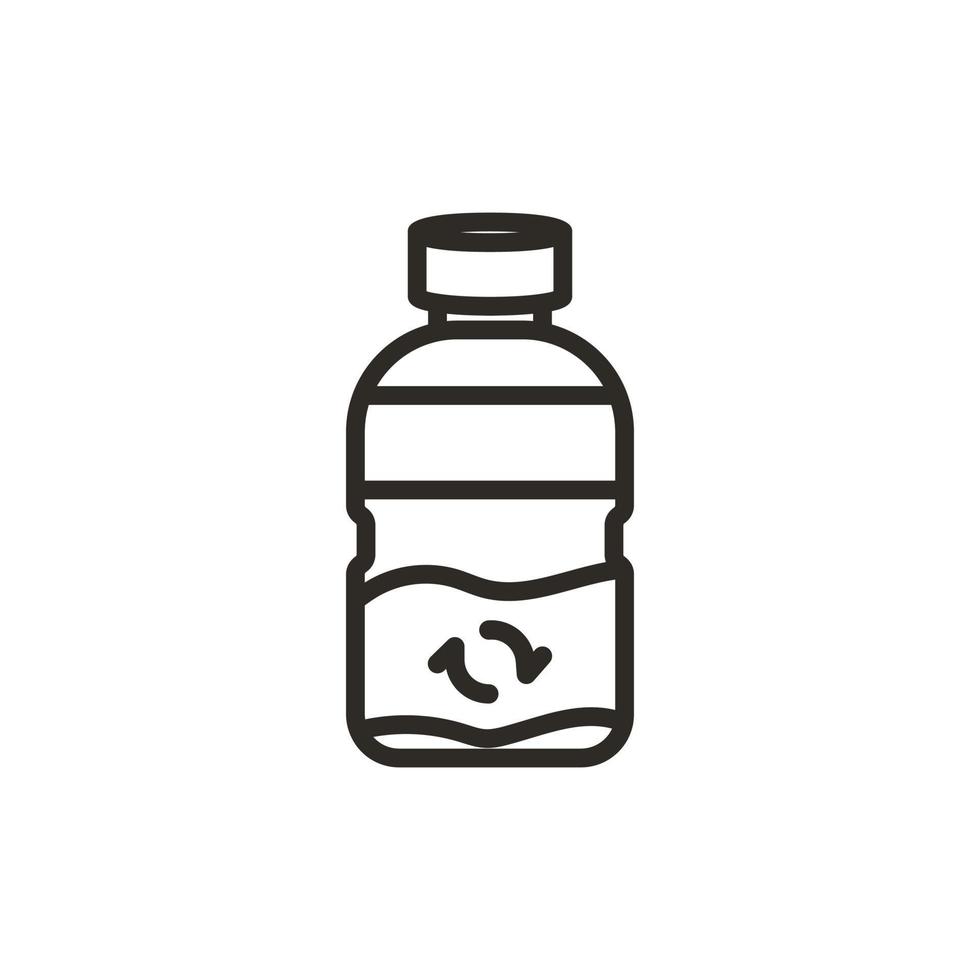 ícono de botella de plástico en la contaminación ambiental, para proteger la tierra, reducir el desperdicio y la contaminación de las botellas de plástico. vector