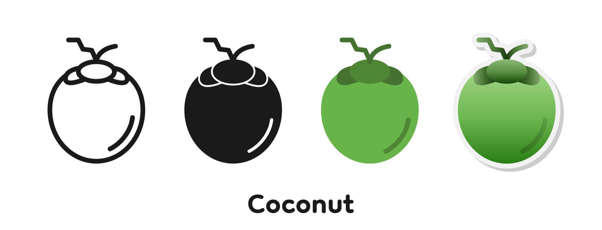 Vector icon set of Coconut.