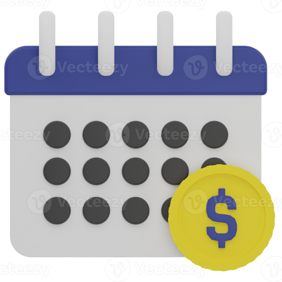 Payment Schedule 3D Illustration png