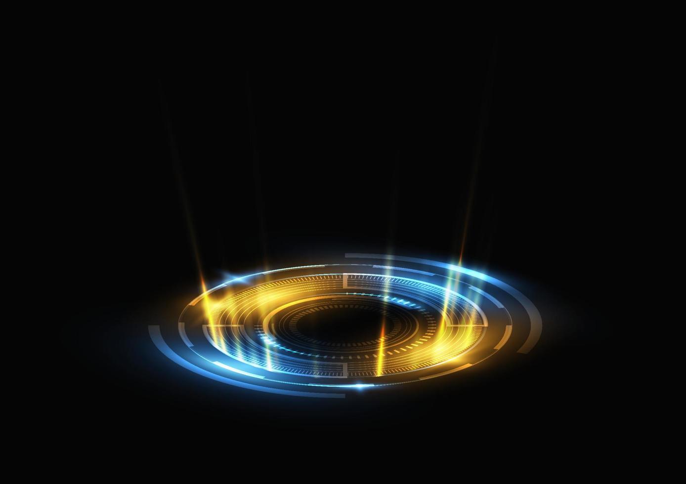 ring technology neon light futuristic on black background vector