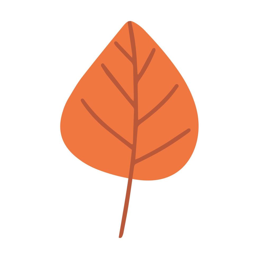 vector de hoja de otoño aislado sobre fondo blanco