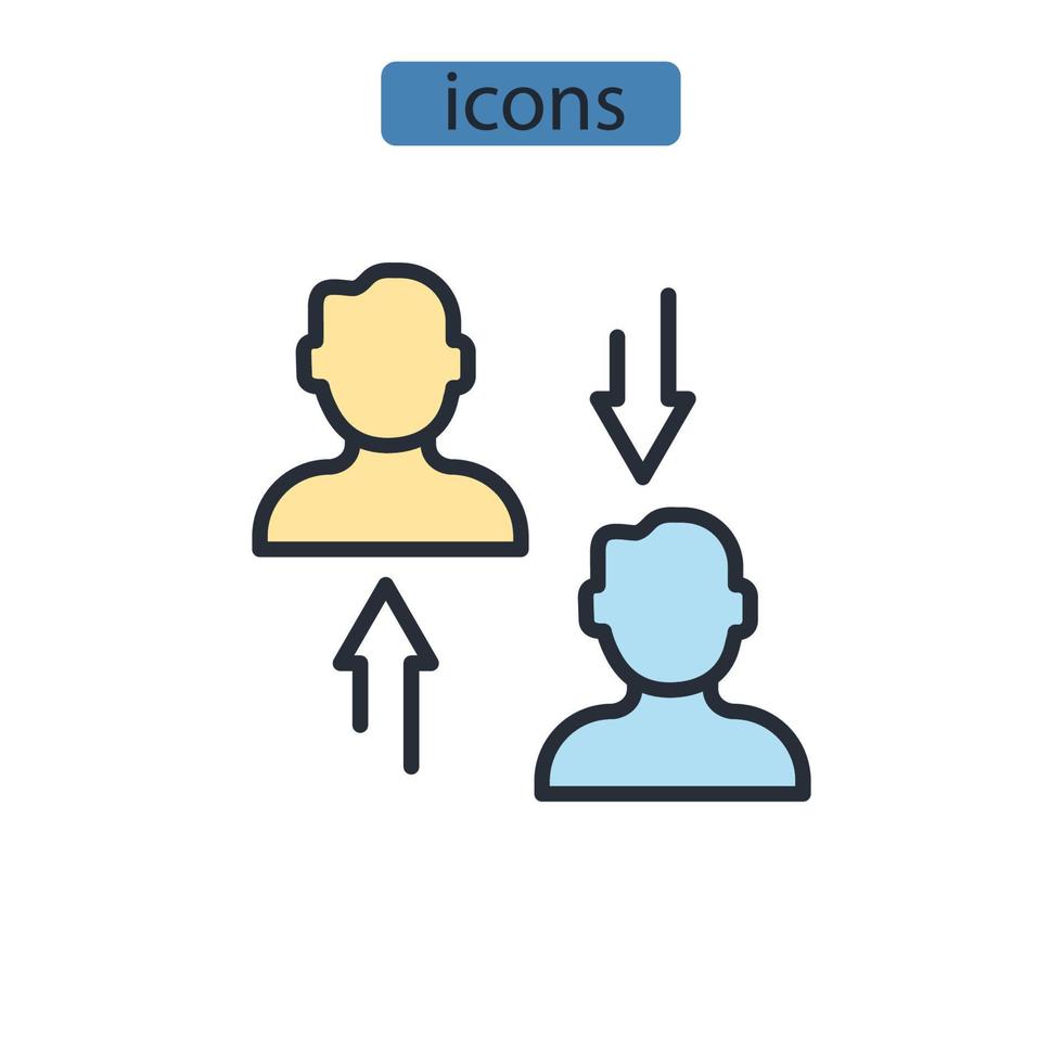 iconos de relación símbolo elementos vectoriales para web infográfico vector