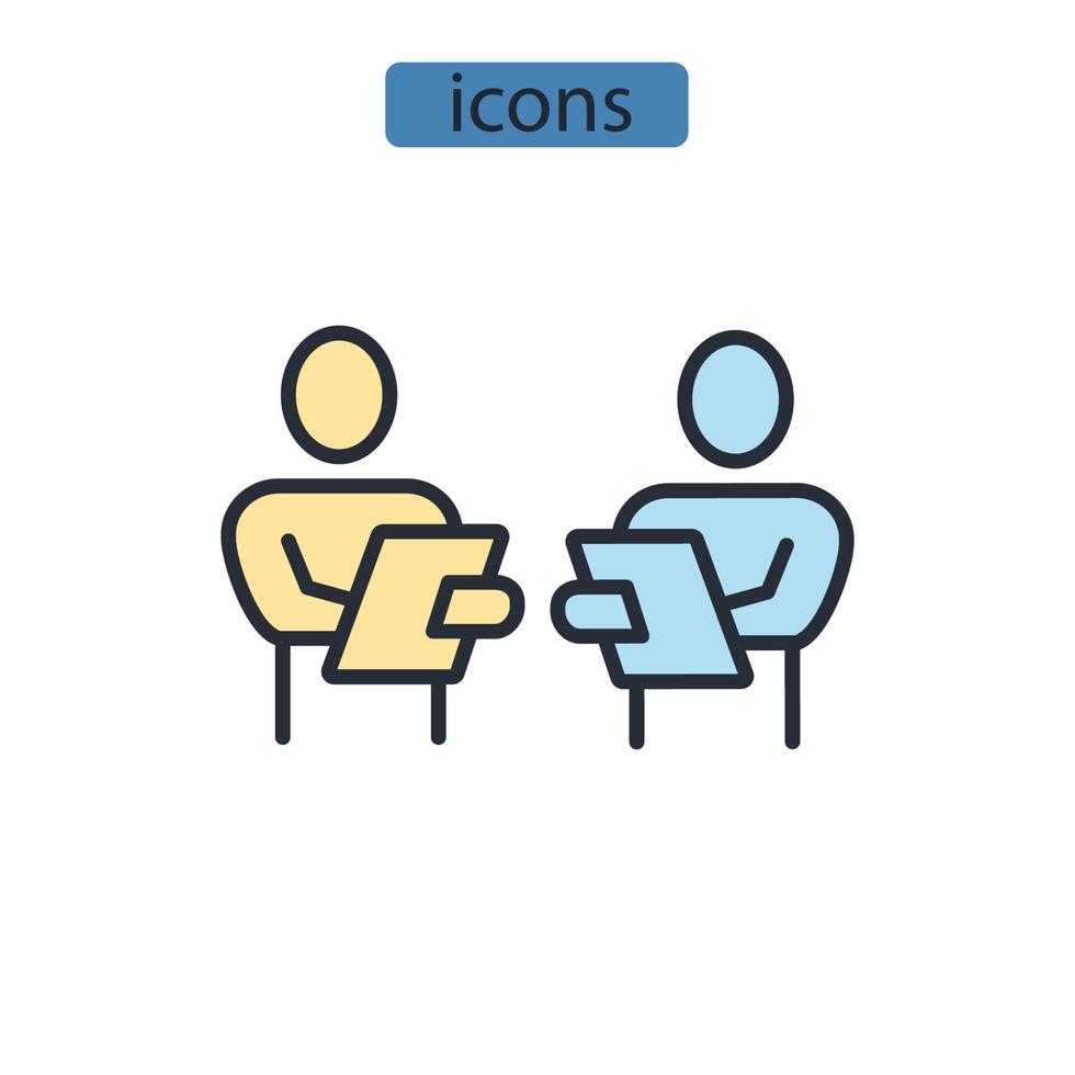 iconos de acuerdo de equipo simbolizan elementos vectoriales para web infográfico vector