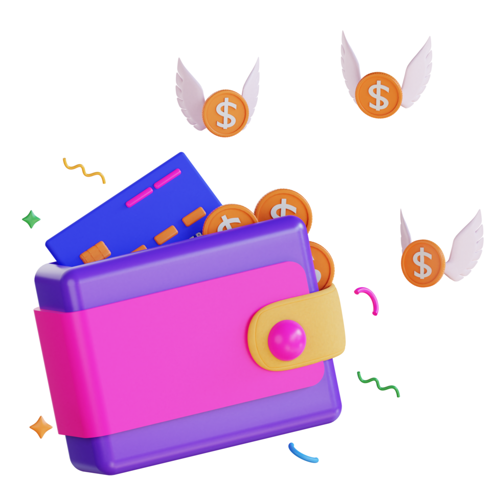 illustration de finances de portefeuille d'affaires 3d png