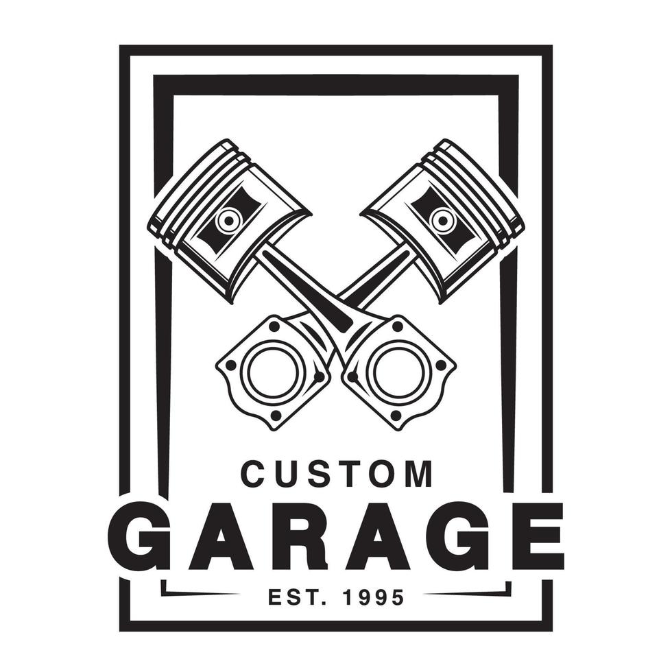 custom garage logo design vector