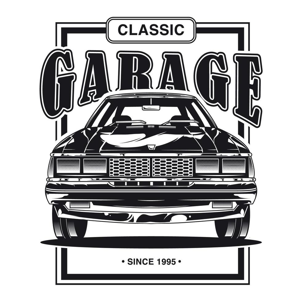 classic garage badge logo design vector