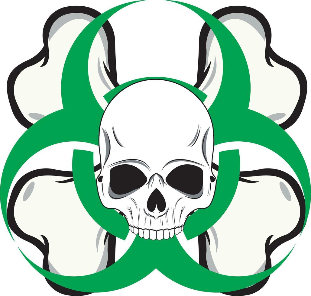 Bones with Skull Biohazard vector