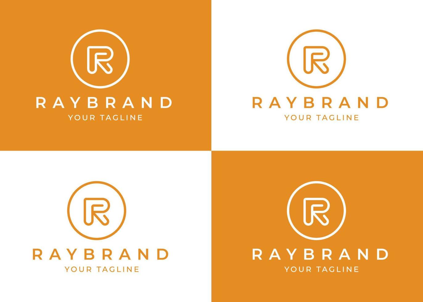 Minimalist letter R logo design template with circle shape, vector illustration