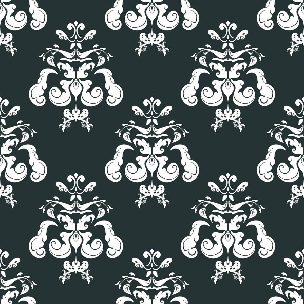 Damask pattern. Seamless traditional Design for background,carpet,wallpaper,clothing,wrapping,Batik,fabric,Vector illustration.embroidery style. vector