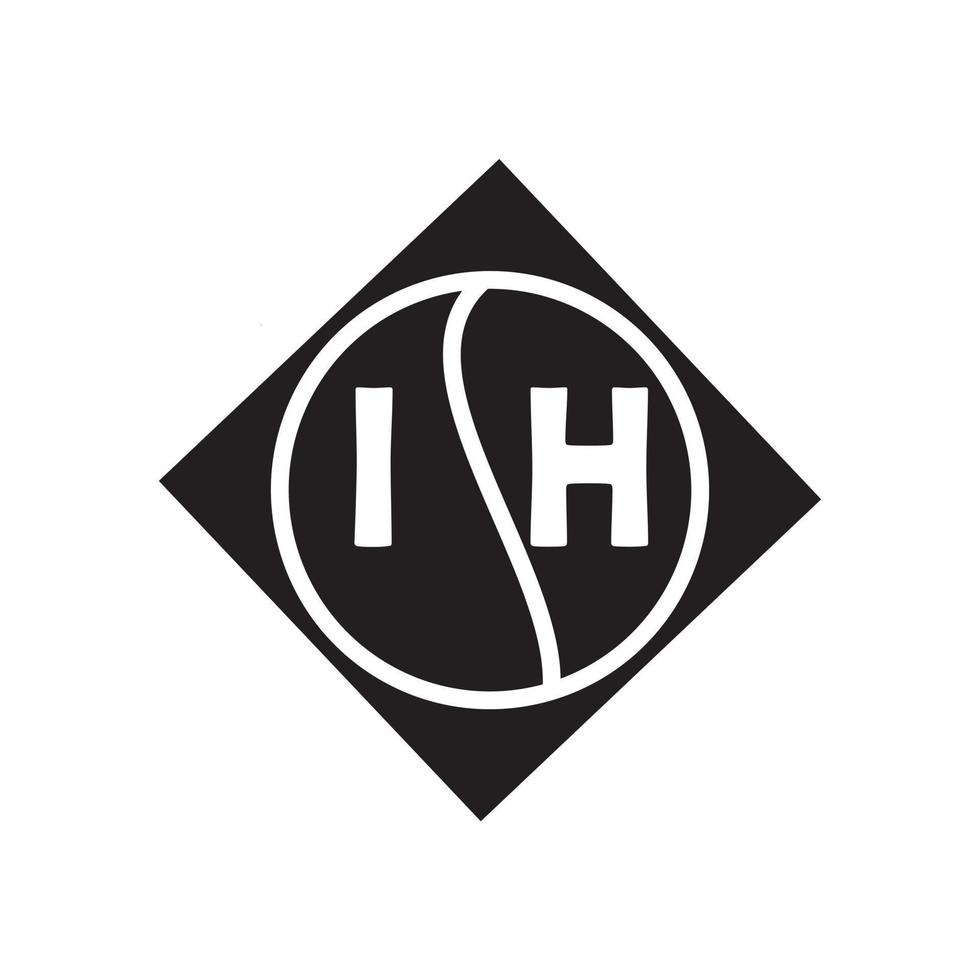 concepto de logotipo de letra de círculo creativo ih. diseño de letra ih. vector