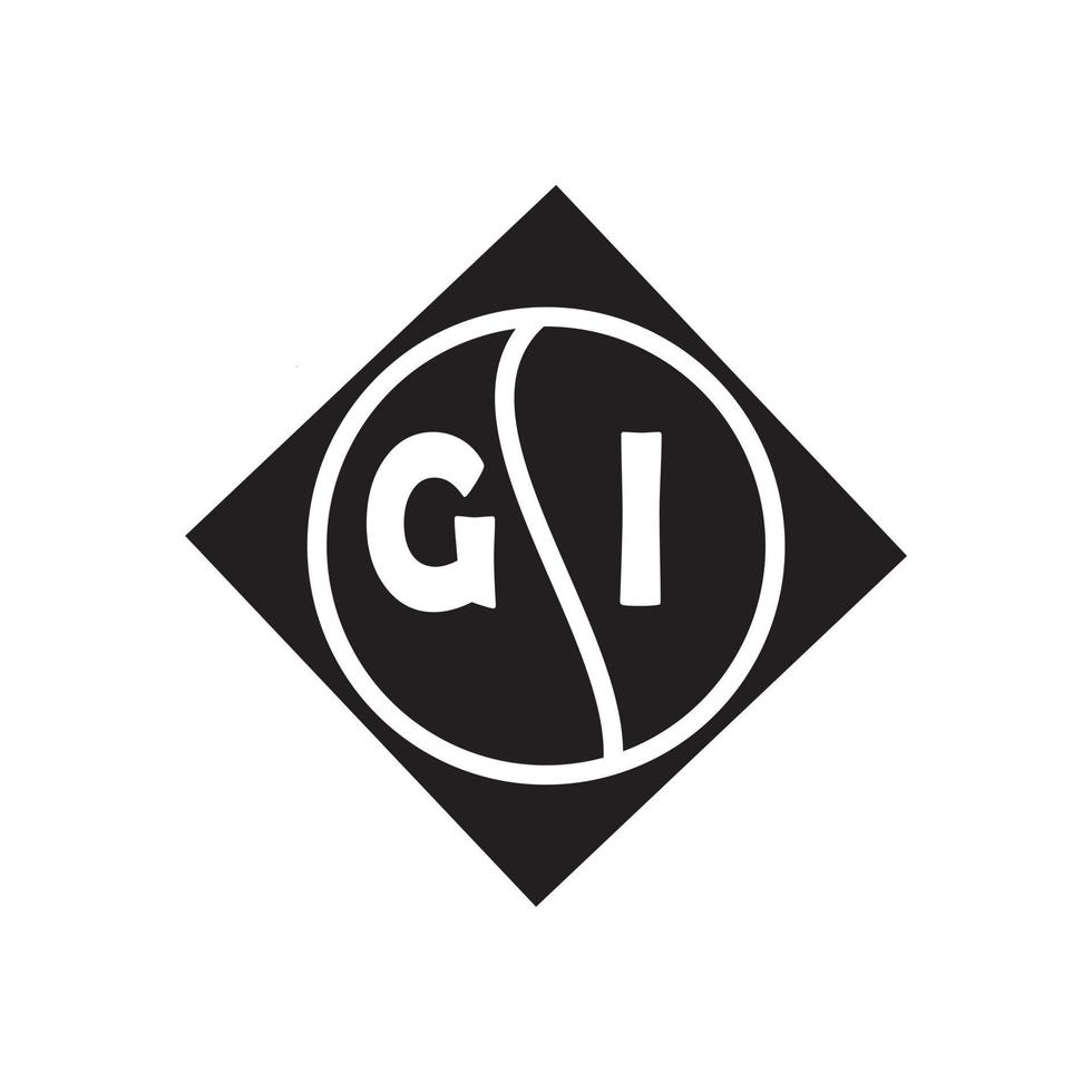 GI creative circle letter logo concept. GI letter design. vector