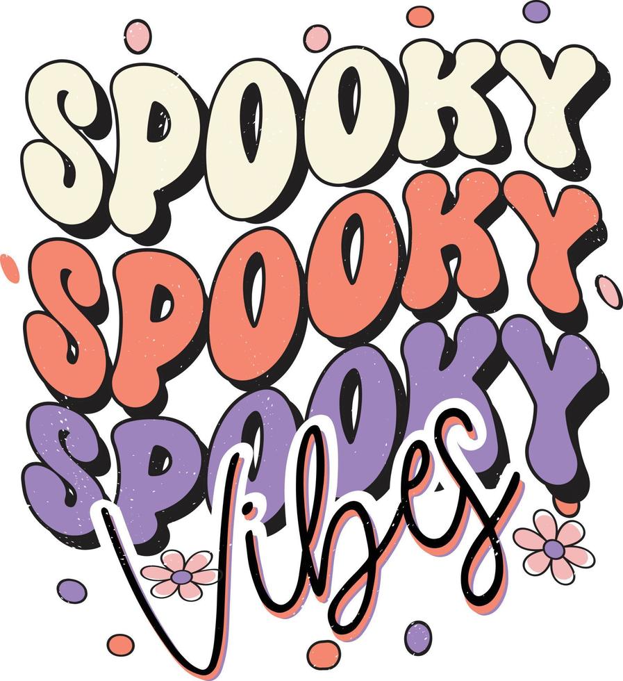 Halloween Typography T-shirt design, Vintage t-shirt design, groovy t-shirt design vector