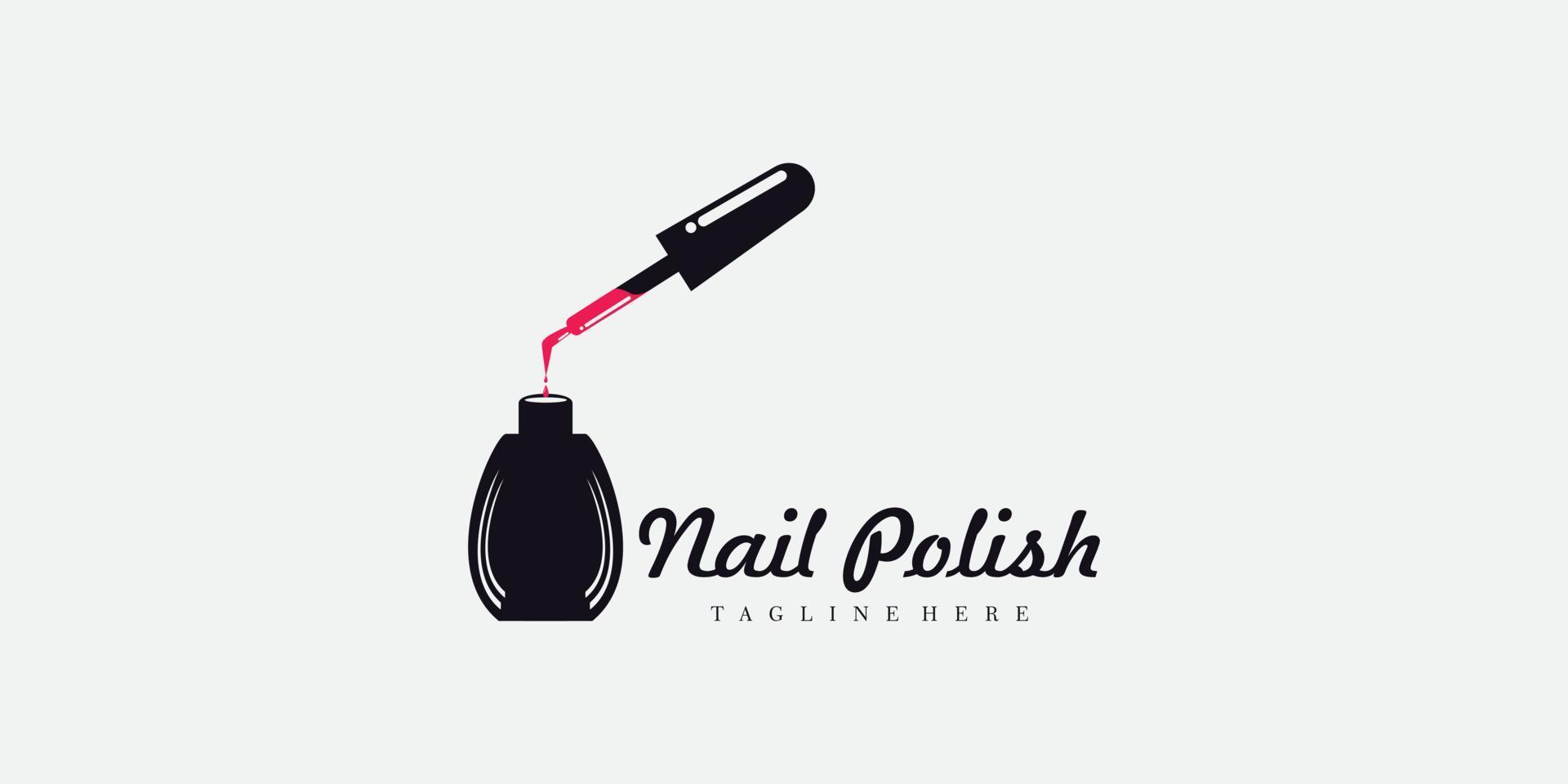 nail beauty salon logo with creative concept vector