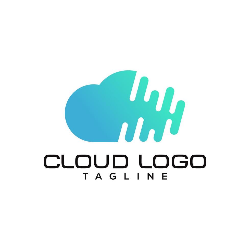 plantilla de vector de logotipo de datos de nube