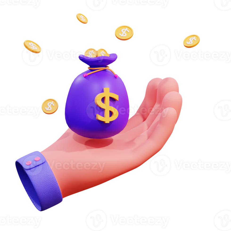 3D Hand Gesture Finance Illustration png
