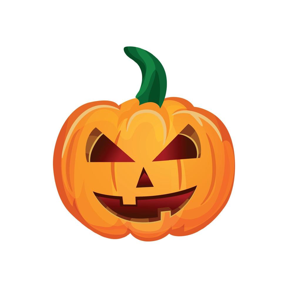 Orange pumpkin with smile for your Halloween design - Vector