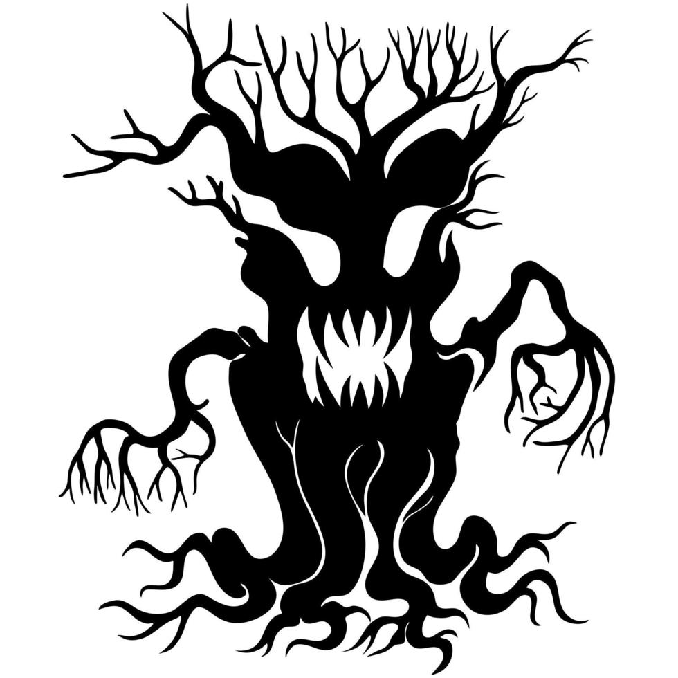 Decorative a Tree that Resembles an Old Tree Demon vector