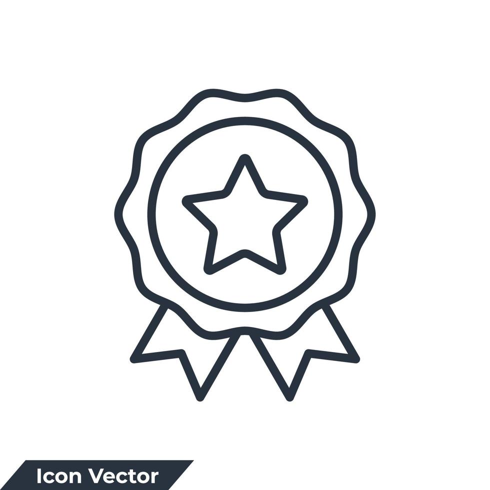 Calidad premium. ilustración de vector de logotipo de icono de insignia de logro. plantilla de símbolo de certificado para la colección de diseño gráfico y web